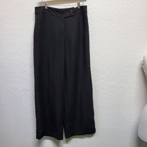 NWT Ann Taylor LOFT Black Linen Pants Wide Leg Lin